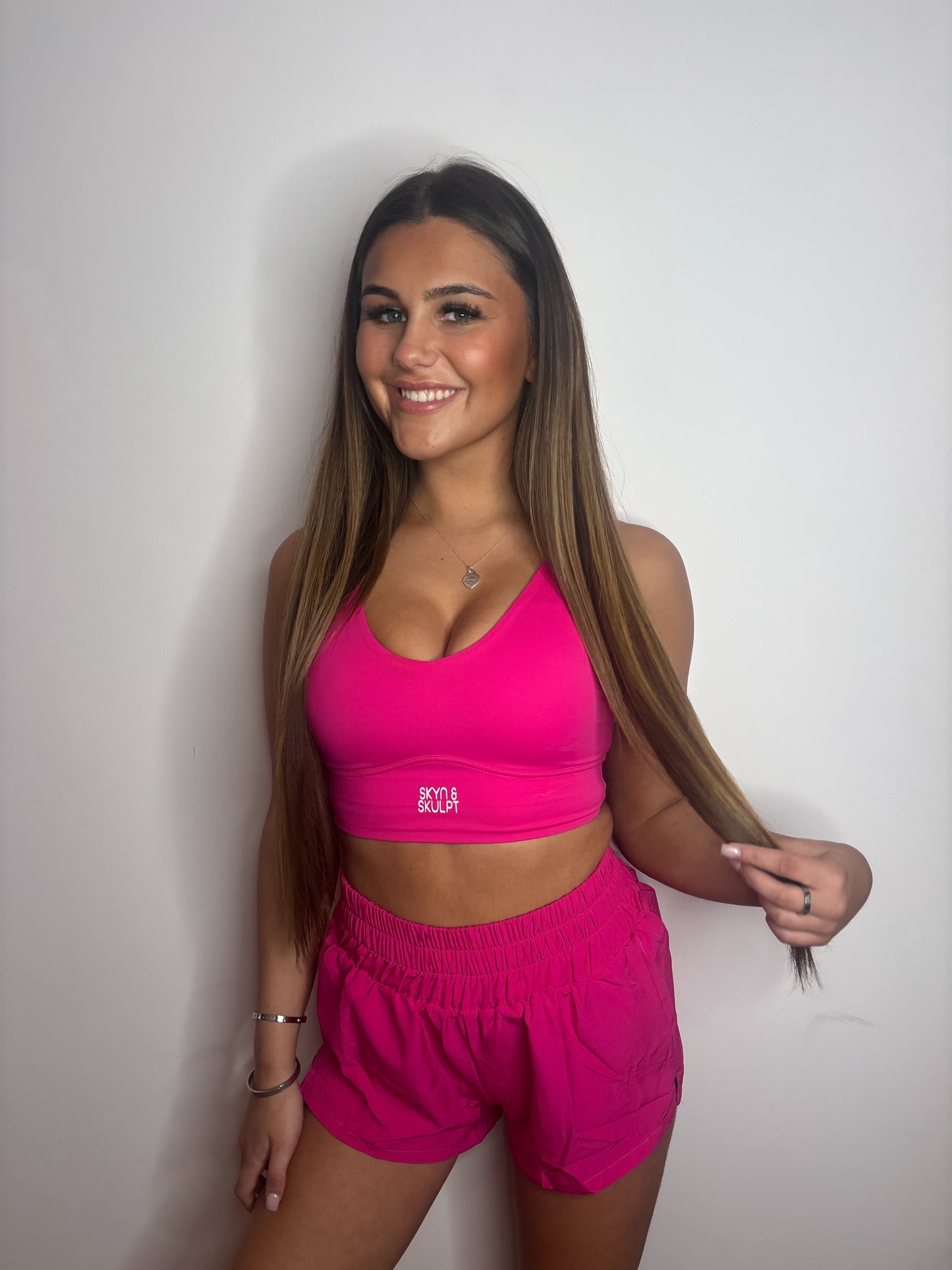 ELECTRIC PINK - runner shorts set