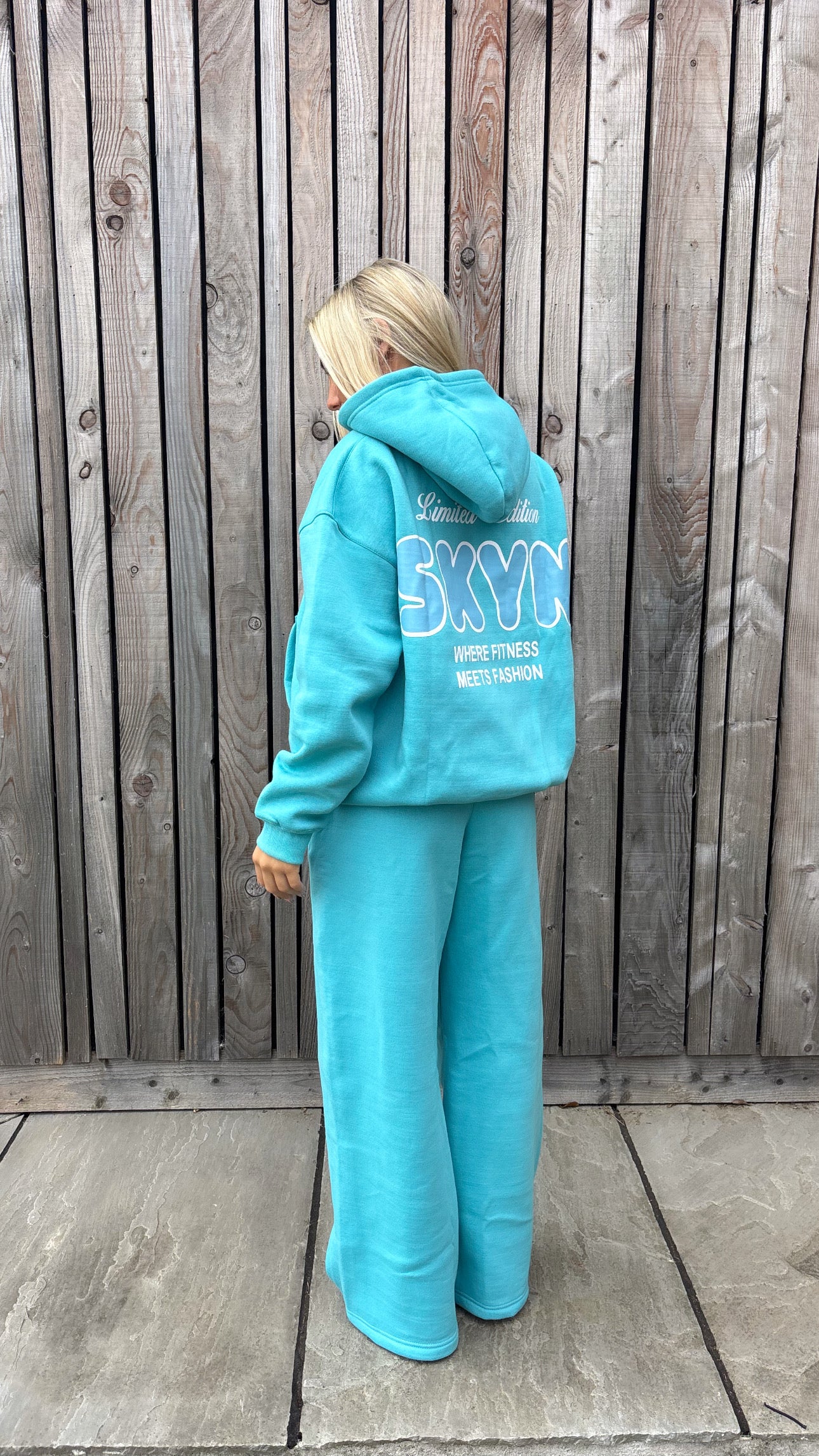 ‘AQUA BLUE’ straight leg tracksuit