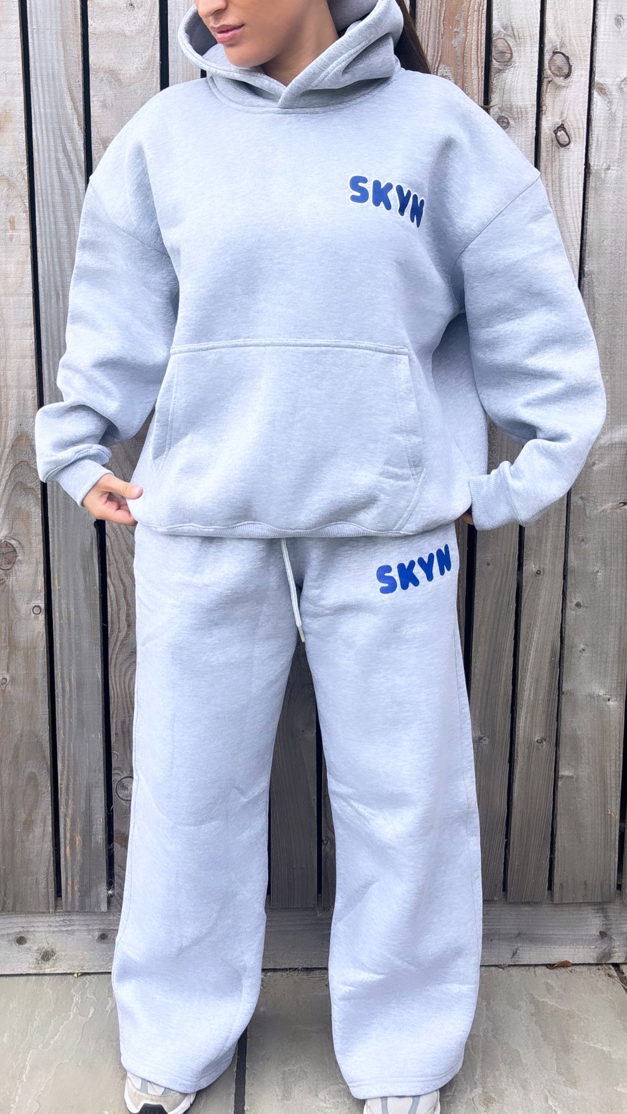 “COTTON GREY” straight leg tracksuit